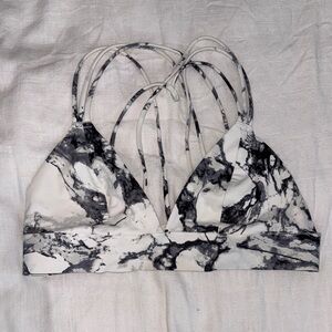 PINK Marble Print Strappy Bralette